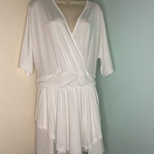 Bloomchic white v neck tiered shirt